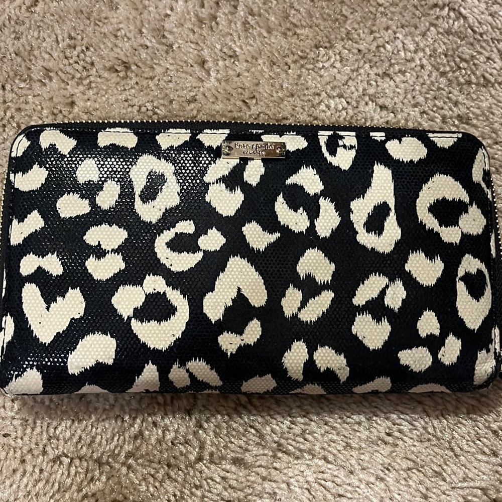 Kate Spade animal print accordion wallet